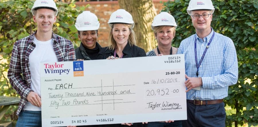 EACH : Whole day of care and support payed for by Taylor Wimpey