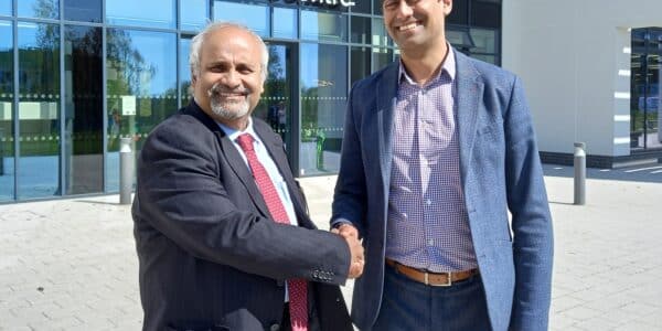 Rob Singh Director of Research and Enterprise and the University of Essex with Biplab Rakshi, IoD East of England Chair